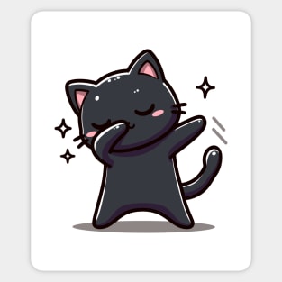 Dabbing Black Cat Sticker